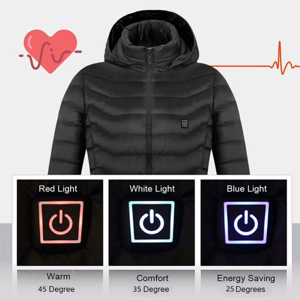 New Heated Jacket Coat USB Electric Jacket Cotton Coat Heater Thermal Clothing 