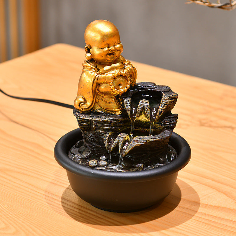 Small Desktop Buddha Statue Make A Fortune As Endless As Flowing Water Ornaments