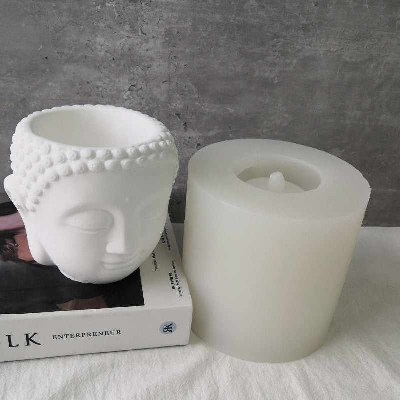 Creative Buddha Shape Concrete Cement Flower Pot Silicone Mold