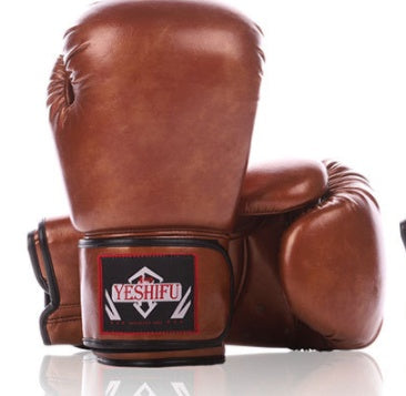 Imitation Cowhide Vintage Lace Up Boxing Gloves