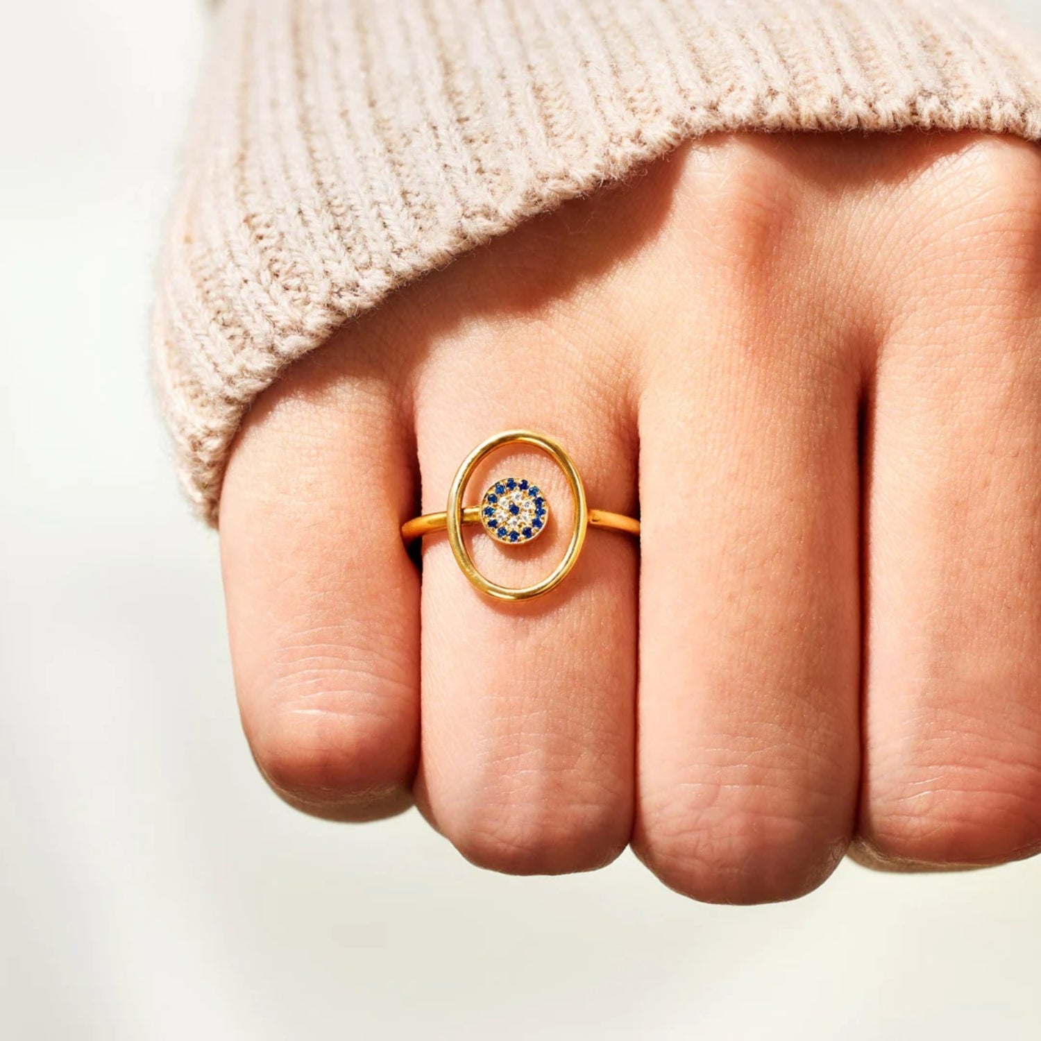 925 Sterling Silver Evil Eye Ring - Babbazon New Products