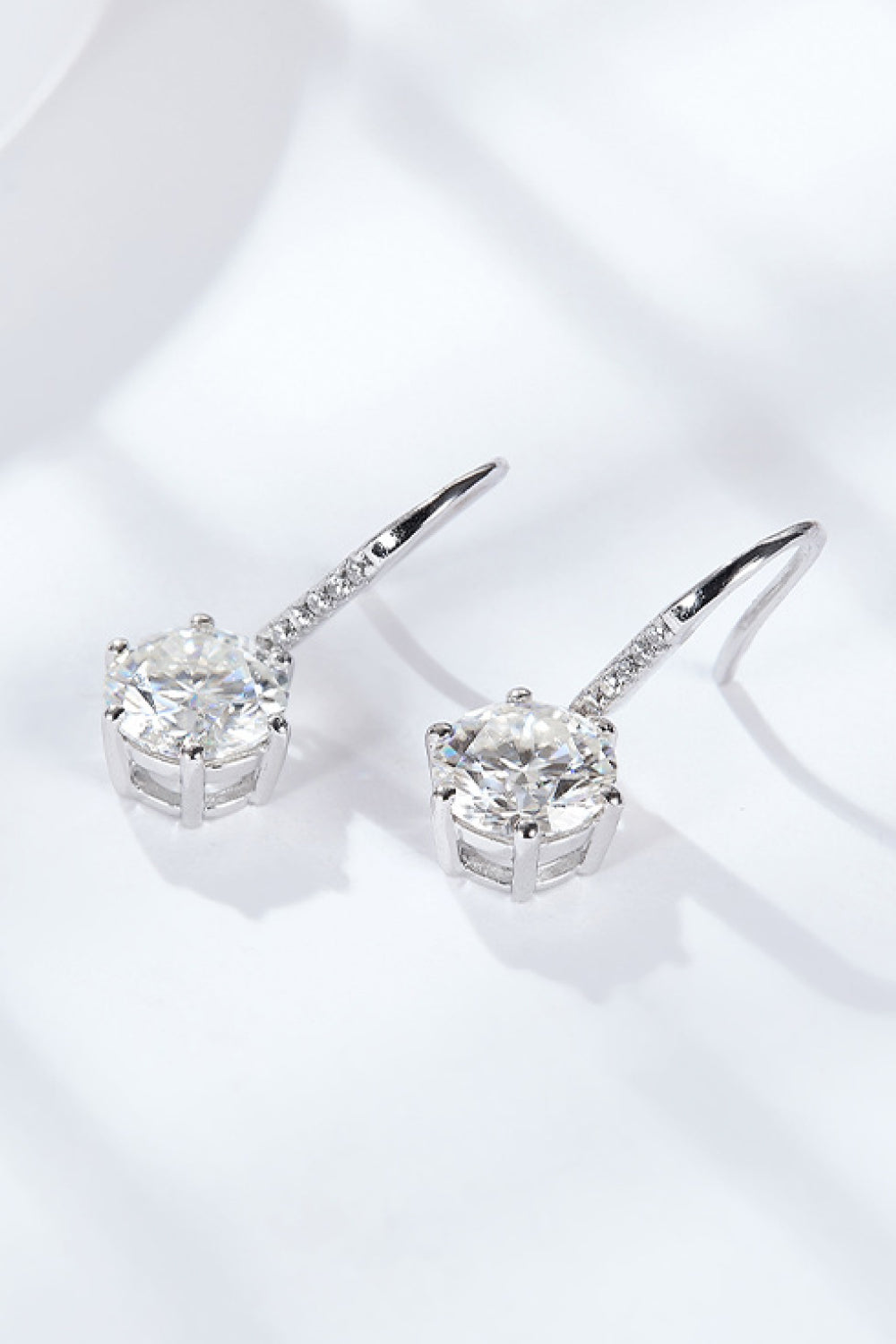 6-Prong Moissanite Drop Earrings 