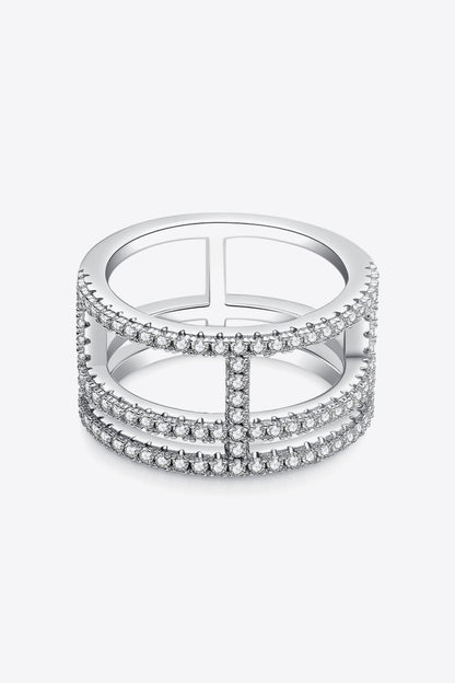 Adored Moissanite Cutout Wide Ring 