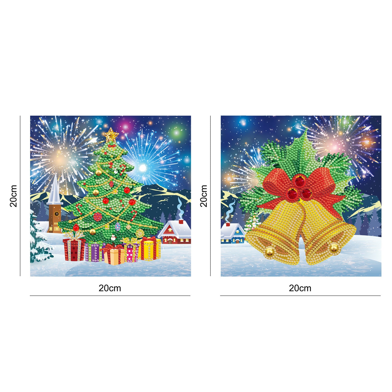 DIY Diamond Painting Wall Sticker Christmas Tree Two Pieces