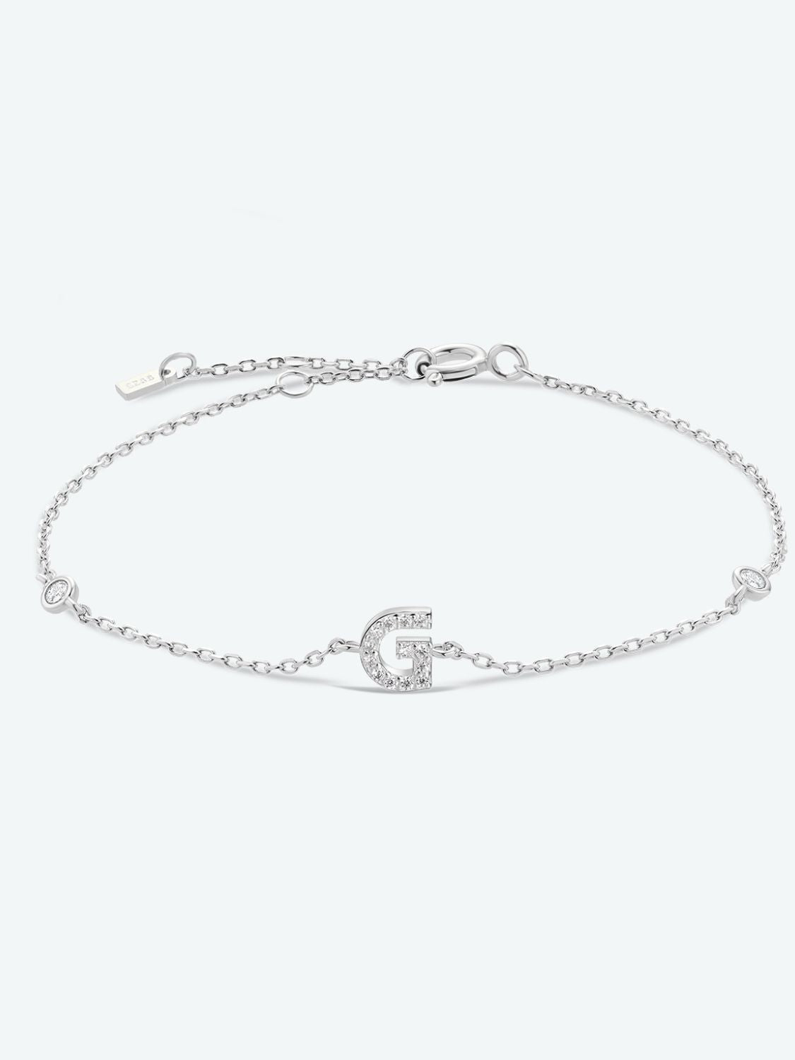 G To K Zircon 925 Sterling Silver Bracelet 