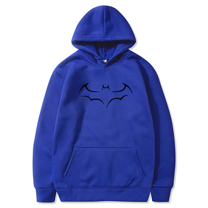 Plush Hoodie men's bat printed sweater for men