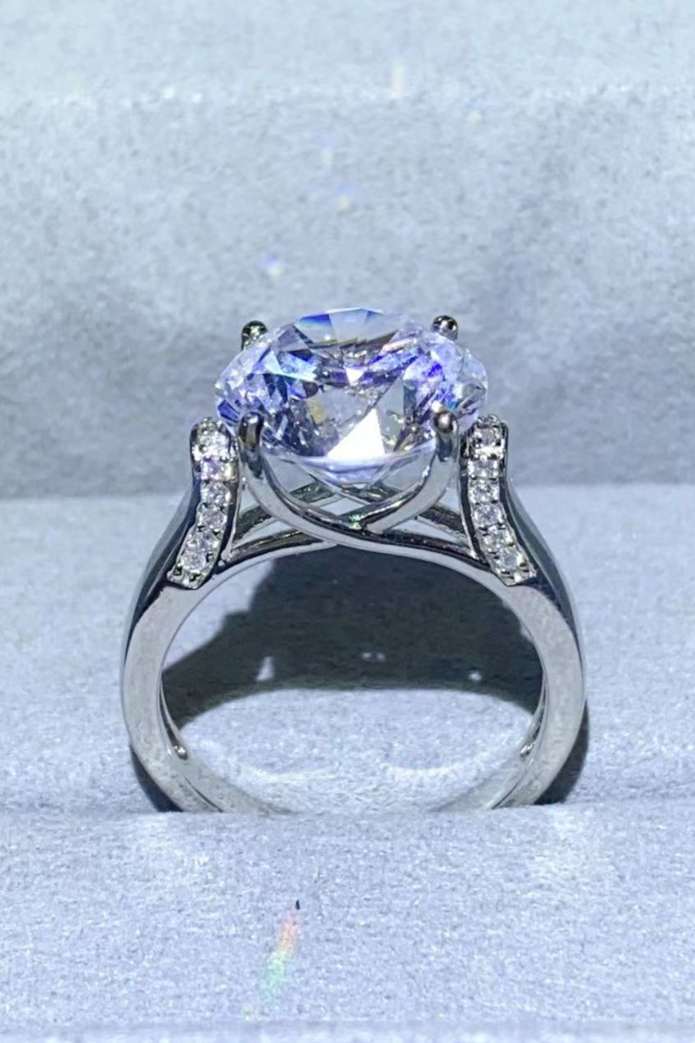 5 Carat Moissanite Platinum-Plated Ring 