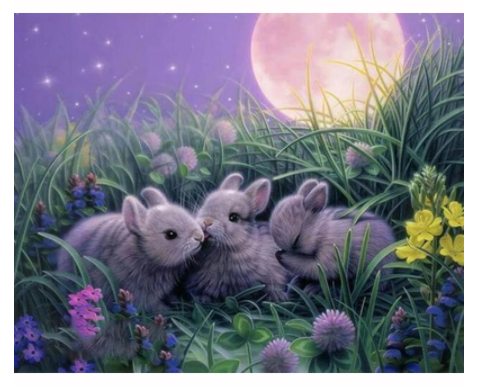 Diamond Mosaic 5D DIY Diamond Painting Cross Stitch Moon Rabbit Diamond Embroidery Classic Style