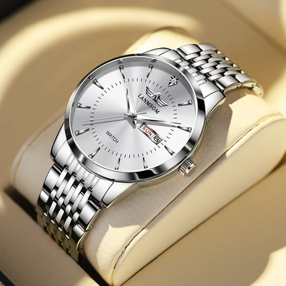 Men's Fashion Automatic Steel Band Quartz Watch