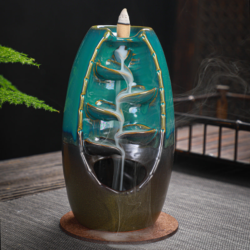 Ceramic Retro Stone Mill Back Flow Incense Creative Back Flow Incense Burner Ornaments