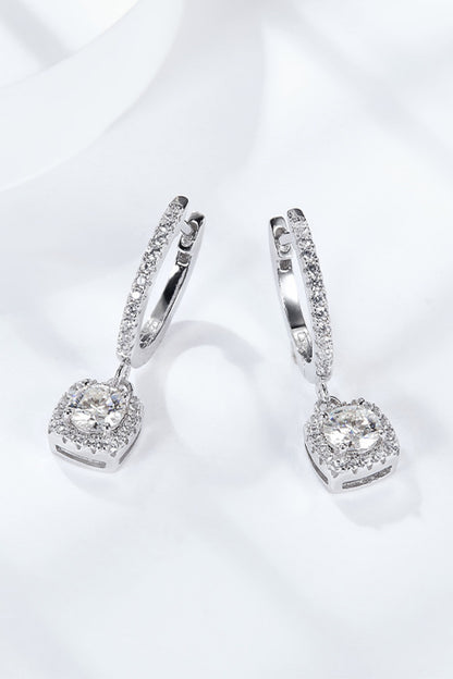 Adored Moissanite Huggie Drop Earrings 