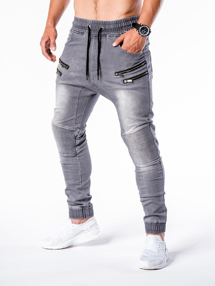 Sweatpants zip hip hop jeans