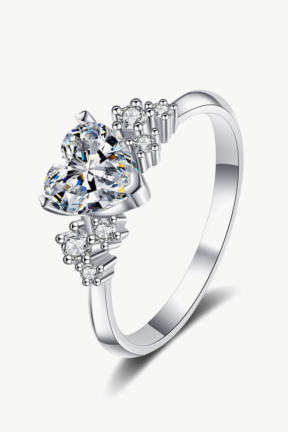 1 Carat Moissanite Heart Ring 