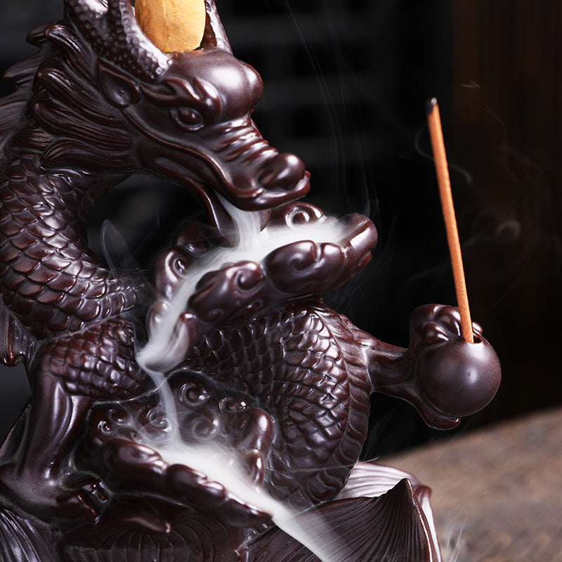 Ceramic Chinese Xianglong Backflow Incense Burner