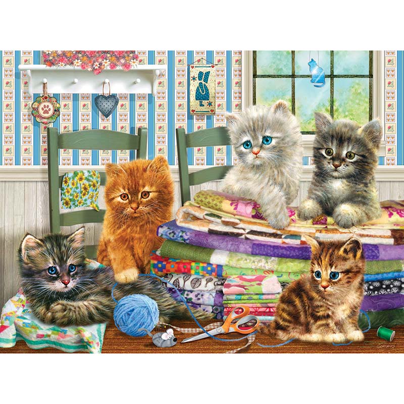 Home Decoration Five Kittens, DIY 5D Diamond Embroidery Cross Stitch