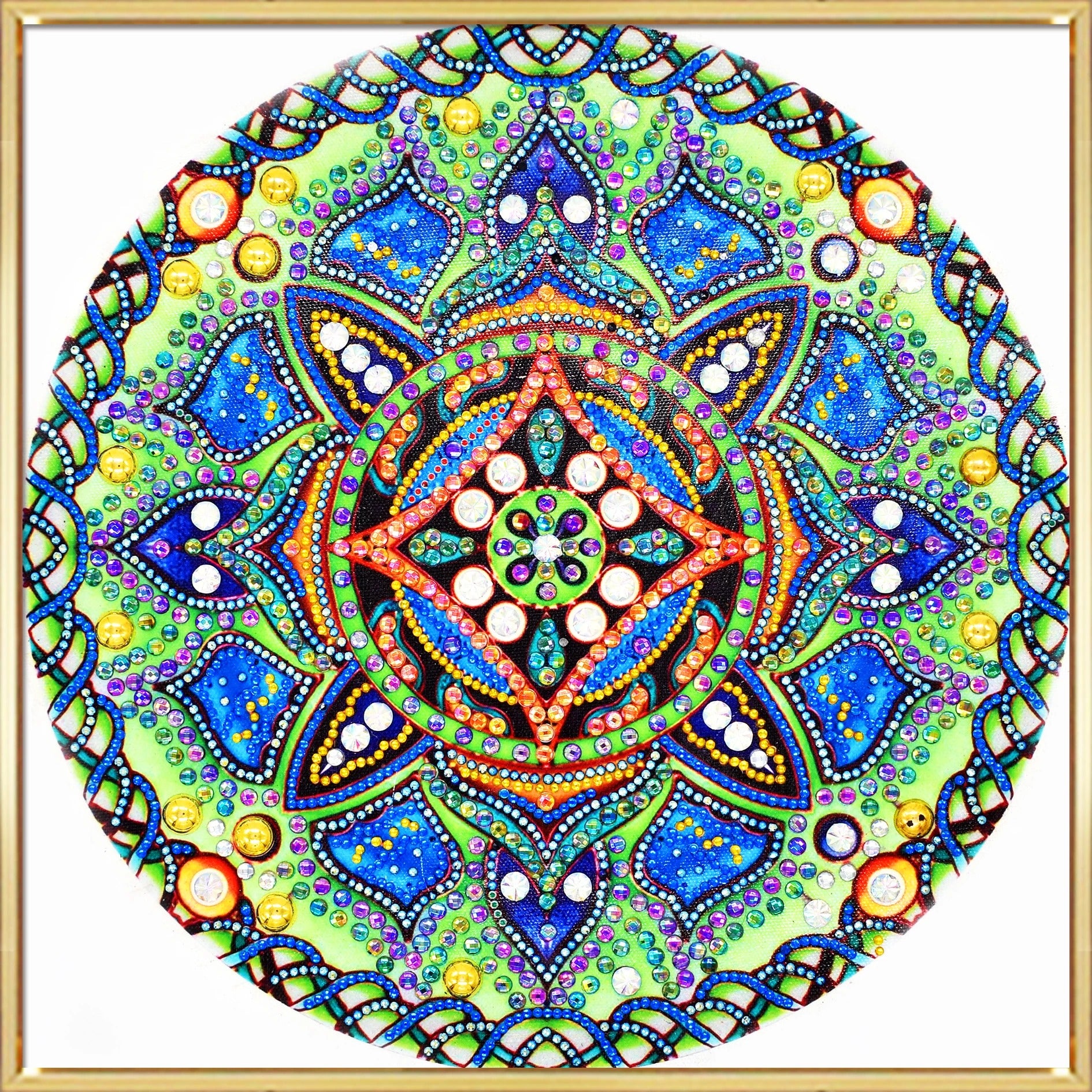 Green & Blue Mandala  Special Shape  Diamond Painting