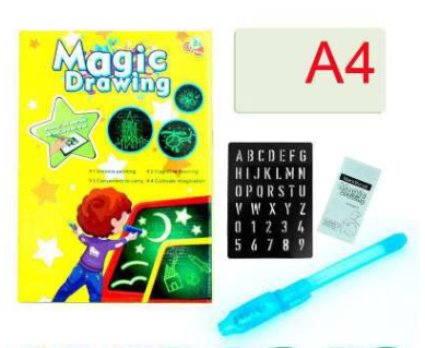 Educational Toy Drawing Pad 3D Magic 8 Light Effects Puzzle Board Sketchpad toy John Smith English version L -BABBAZON