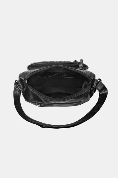 PU Leather Adjustable Strap Crossbody Bag 