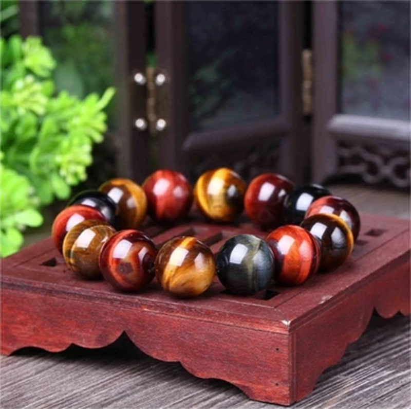 Tiger Eye Natural Crystal Stone Buddha Bead Bracelet