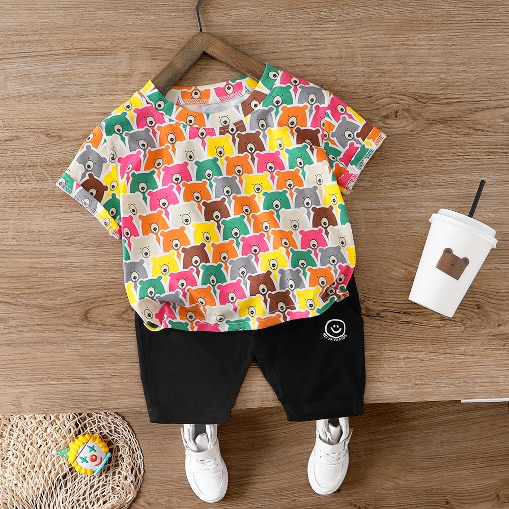 Bear pattern cartoon cute children's wear