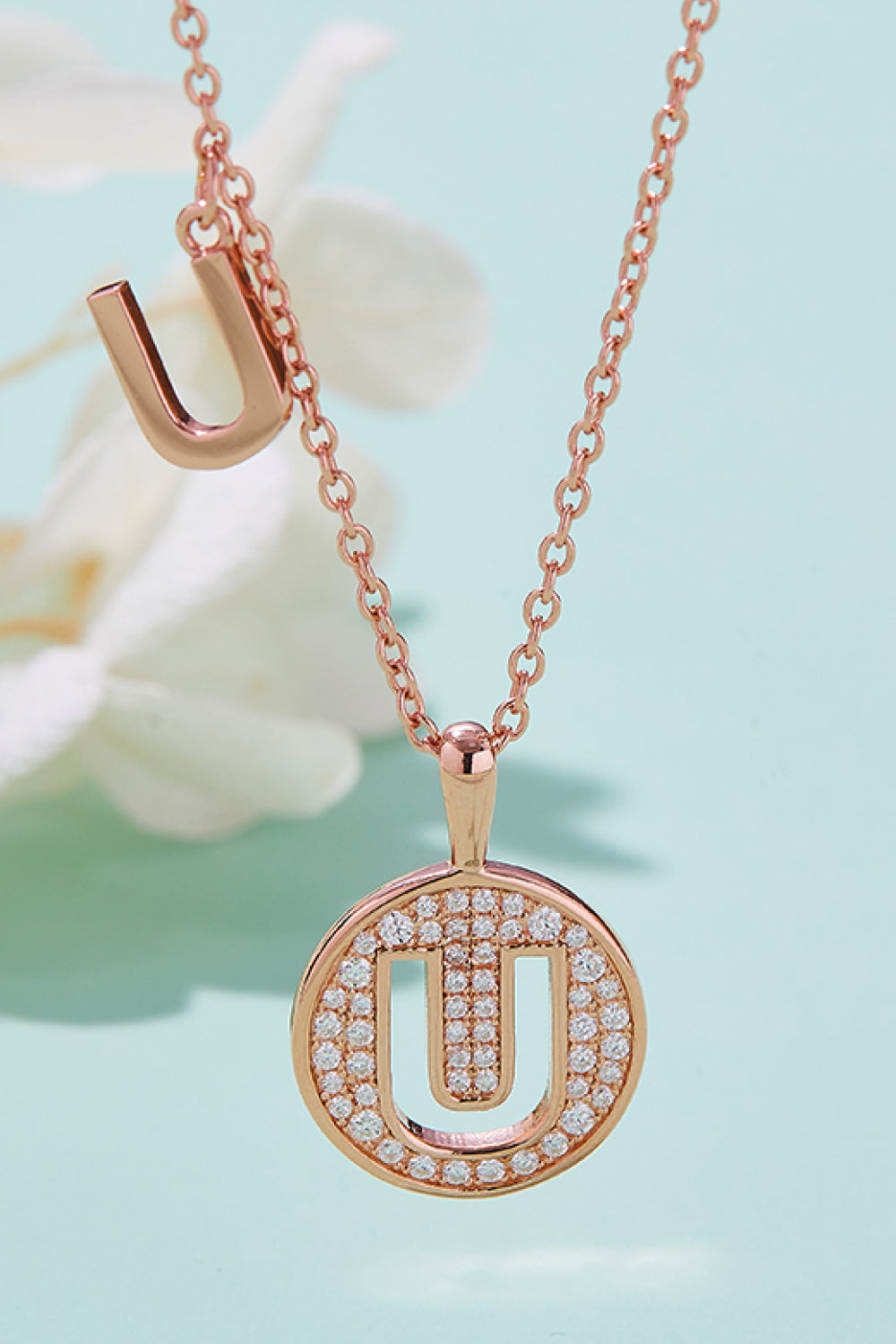 Moissanite U to Z Pendant Necklace 