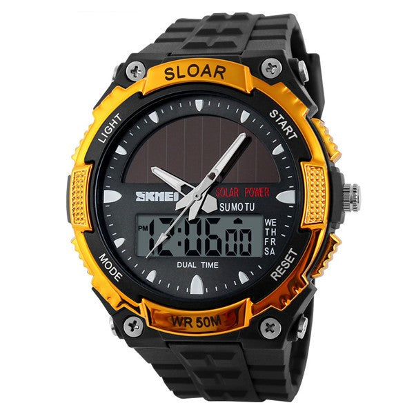 Time Beauty Men's Fashion Solar Watch Waterproof Electronic