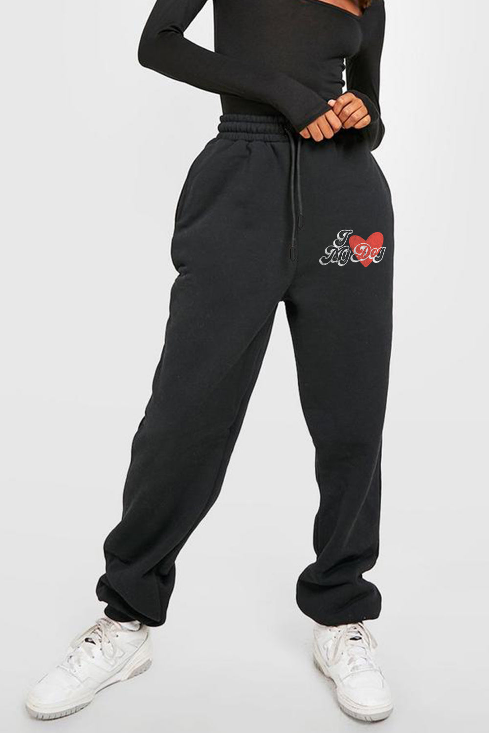 Simply Love Simply Love Full Size I LOVE MY DOG Graphic Joggers 