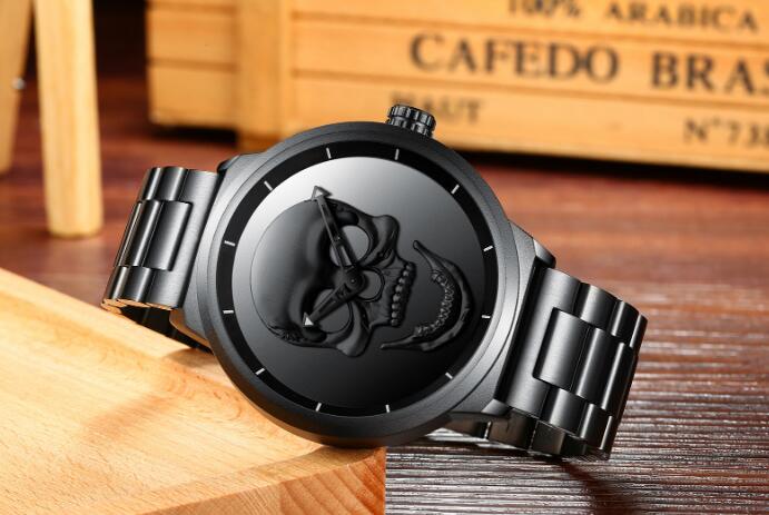 Fashion simple skull men's watch waterproof ghost head quartz watch female