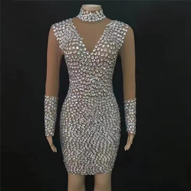 European And American Style Sexy Sequin Cocktail Party Dress