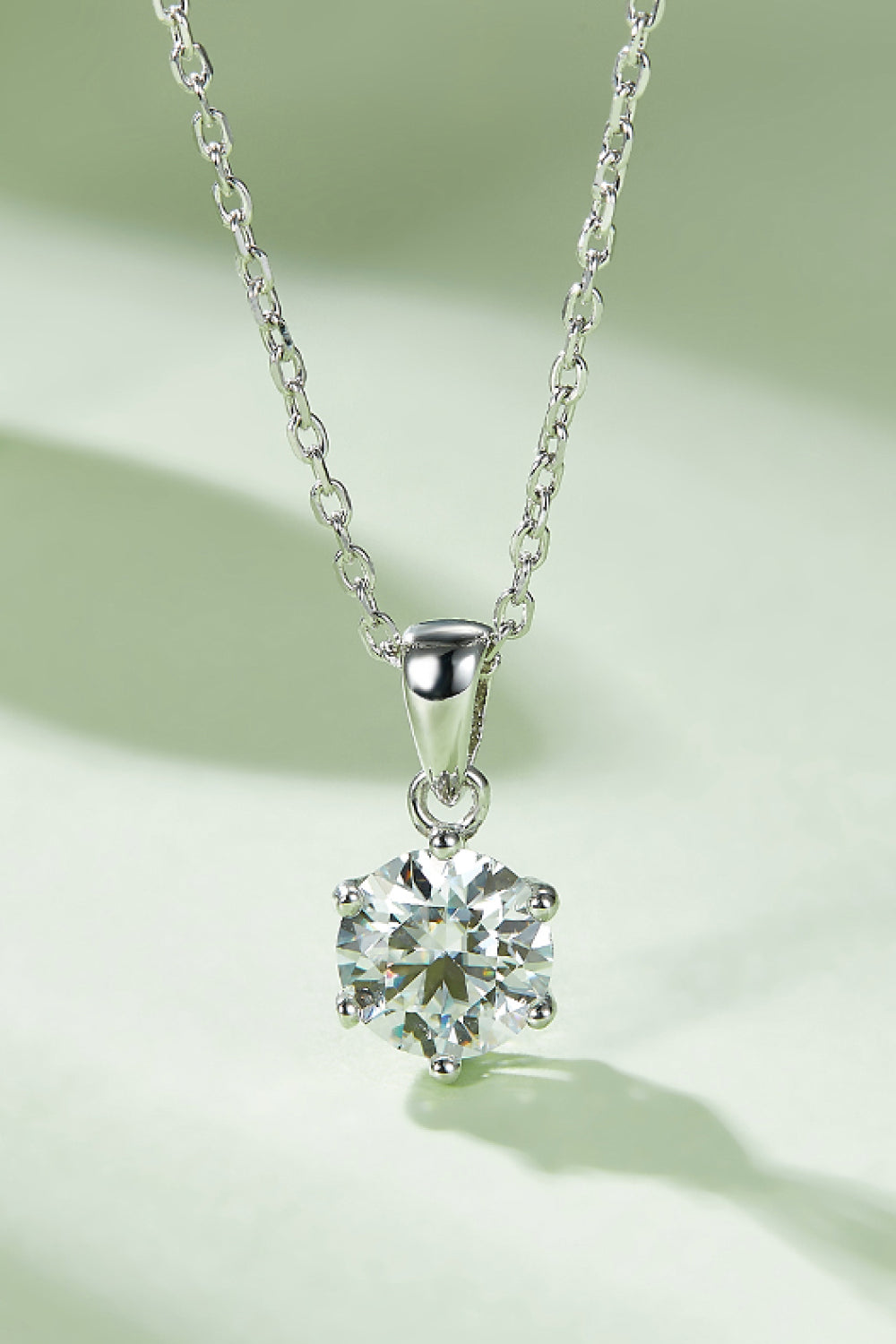 1 Carat Moissanite 925 Sterling Silver Necklace 