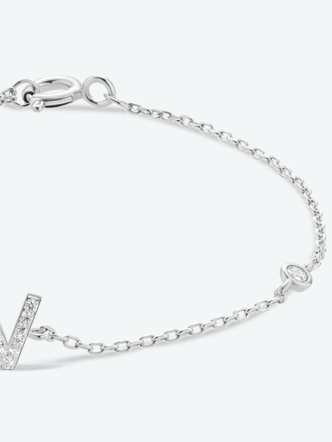 V To Z Zircon 925 Sterling Silver Bracelet 