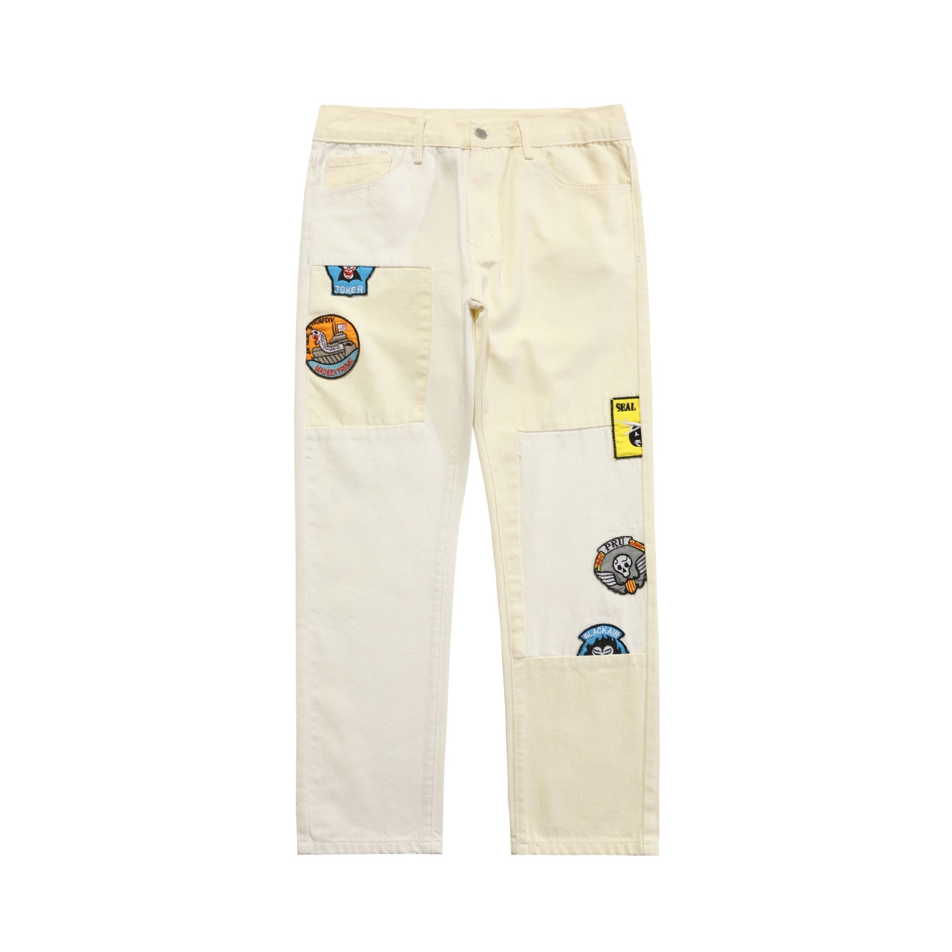 Men's Street Pattern Embroidered Jeans Guochao