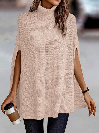 Turtleneck Dolman Sleeve Poncho 