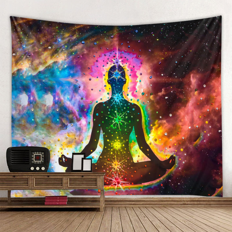 Boho Yoga Meditation Colorful Chakra Decorative Tapestry