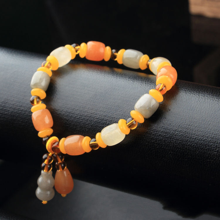 Women's Fashion According To Gold Jade Buddha Beads Bracelet