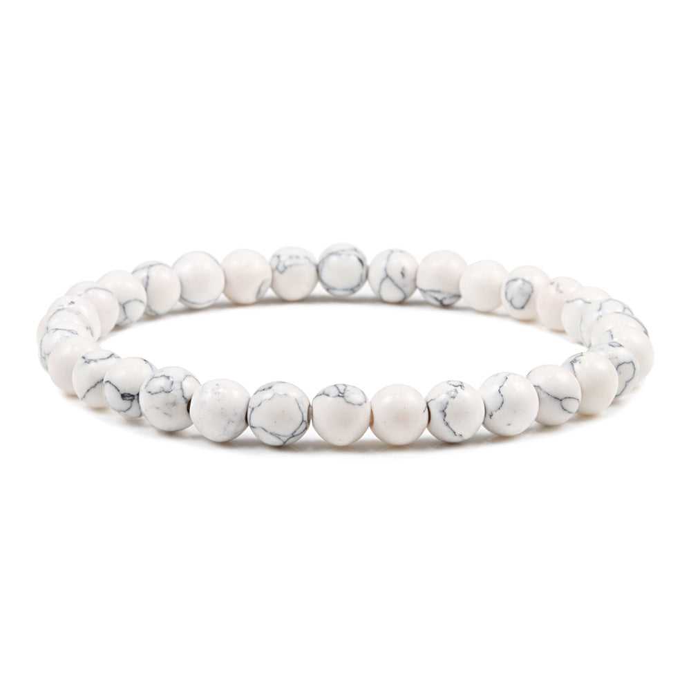 Buddha Pearl Bracelet 6mm Picture Stone White