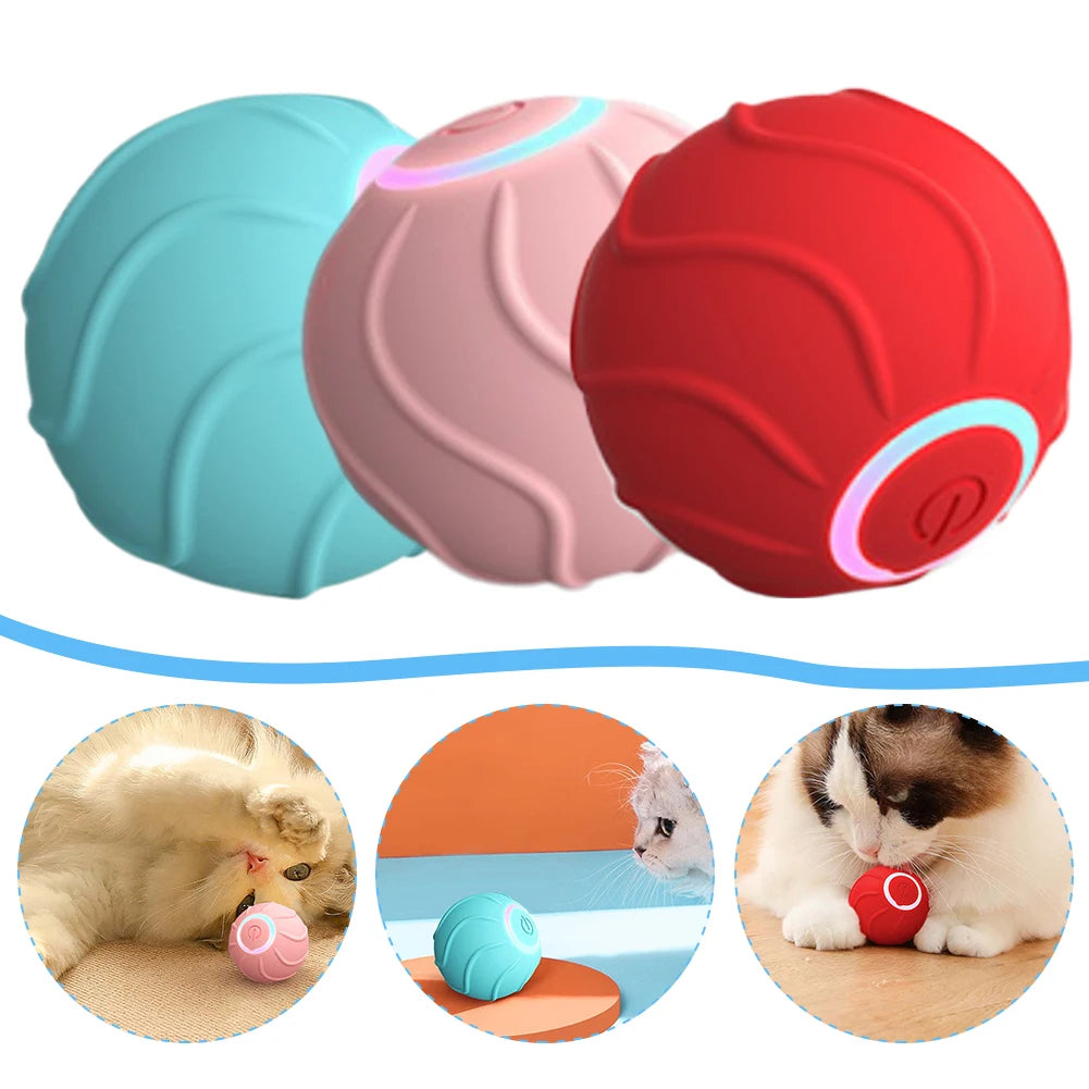 Smart Cat Toys Rolling Ball Pet Cat Owner Interactive Pets Toys Automatic Bouncing Ball USB Self Hi Teasing Kittens Jumping Ball 