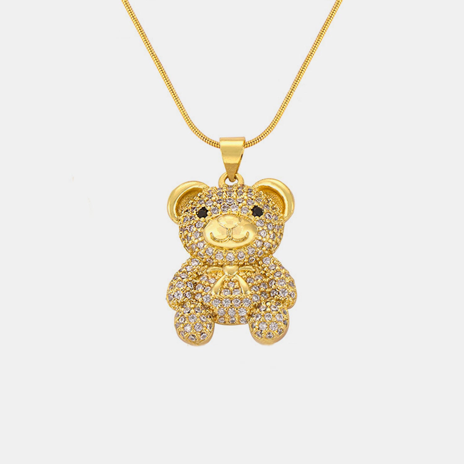 Titanium Steel Gold-Plated Bear Pendant Necklace 