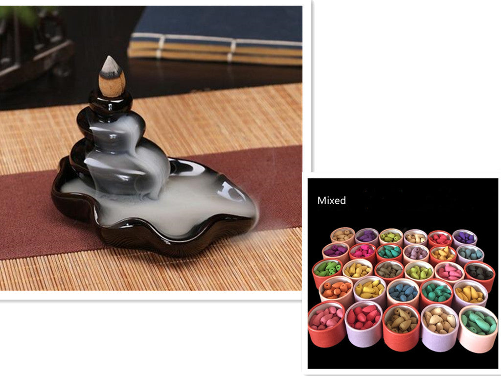 Black Ceramic Incense Burner