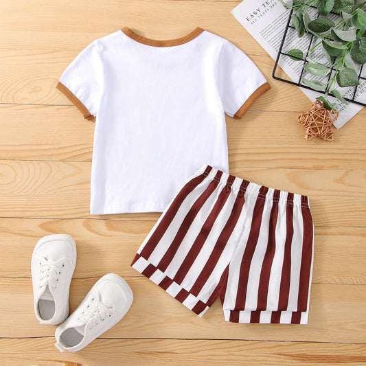 Boys' New Summer White Letter Top