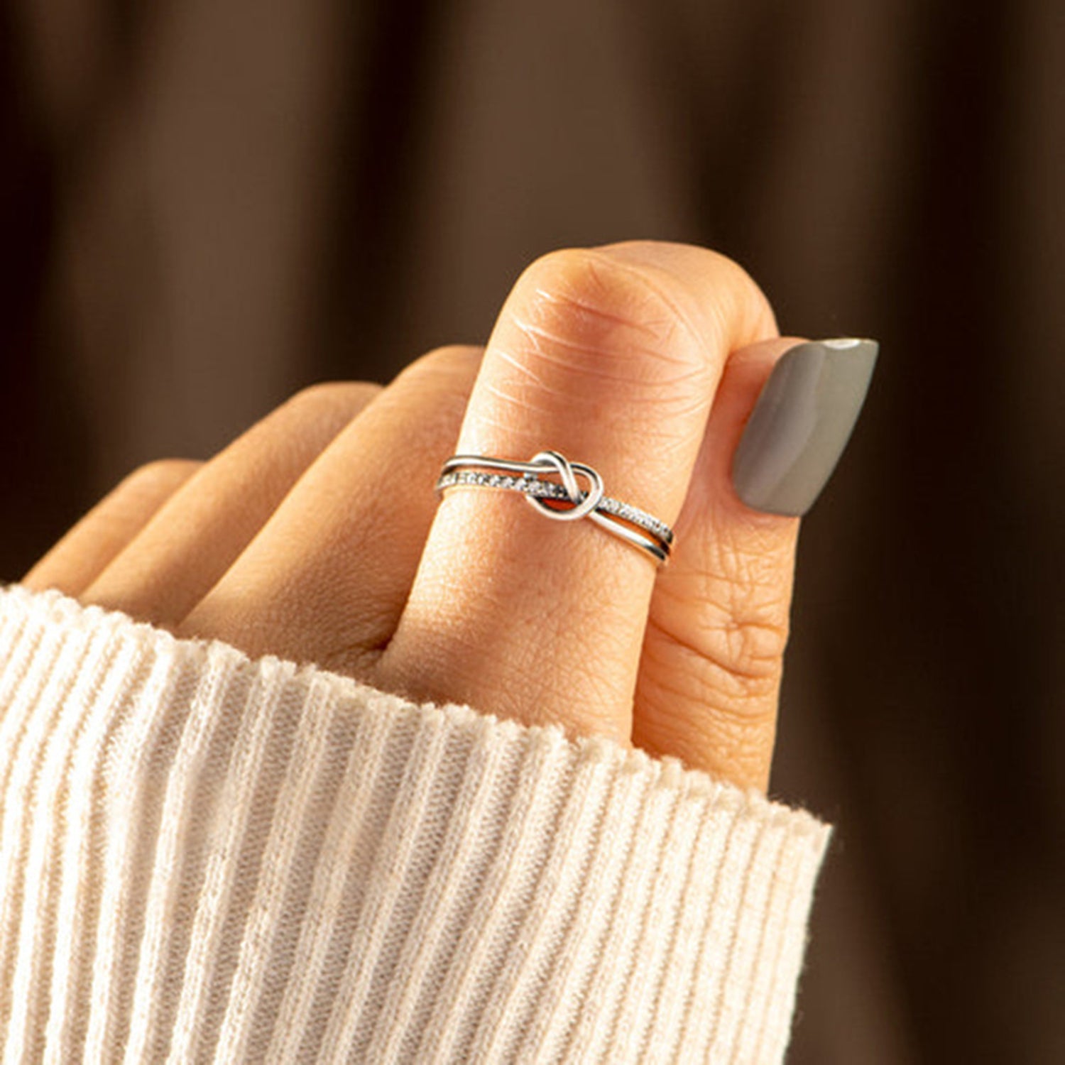 925 Sterling Silver Double-Layered Knot Ring 