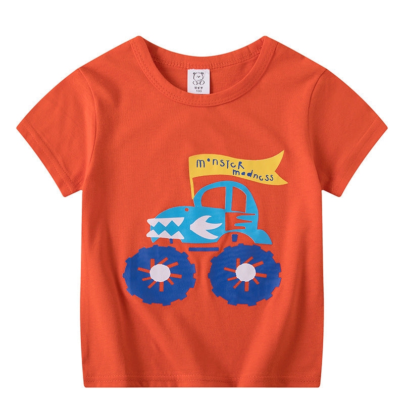 Children's Short Sleeve Boys And Girls T-shirt Cartoon Half Sleeve Top