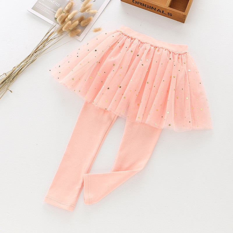 Korean Style Culottes Girl Star Net Gauze Culottes