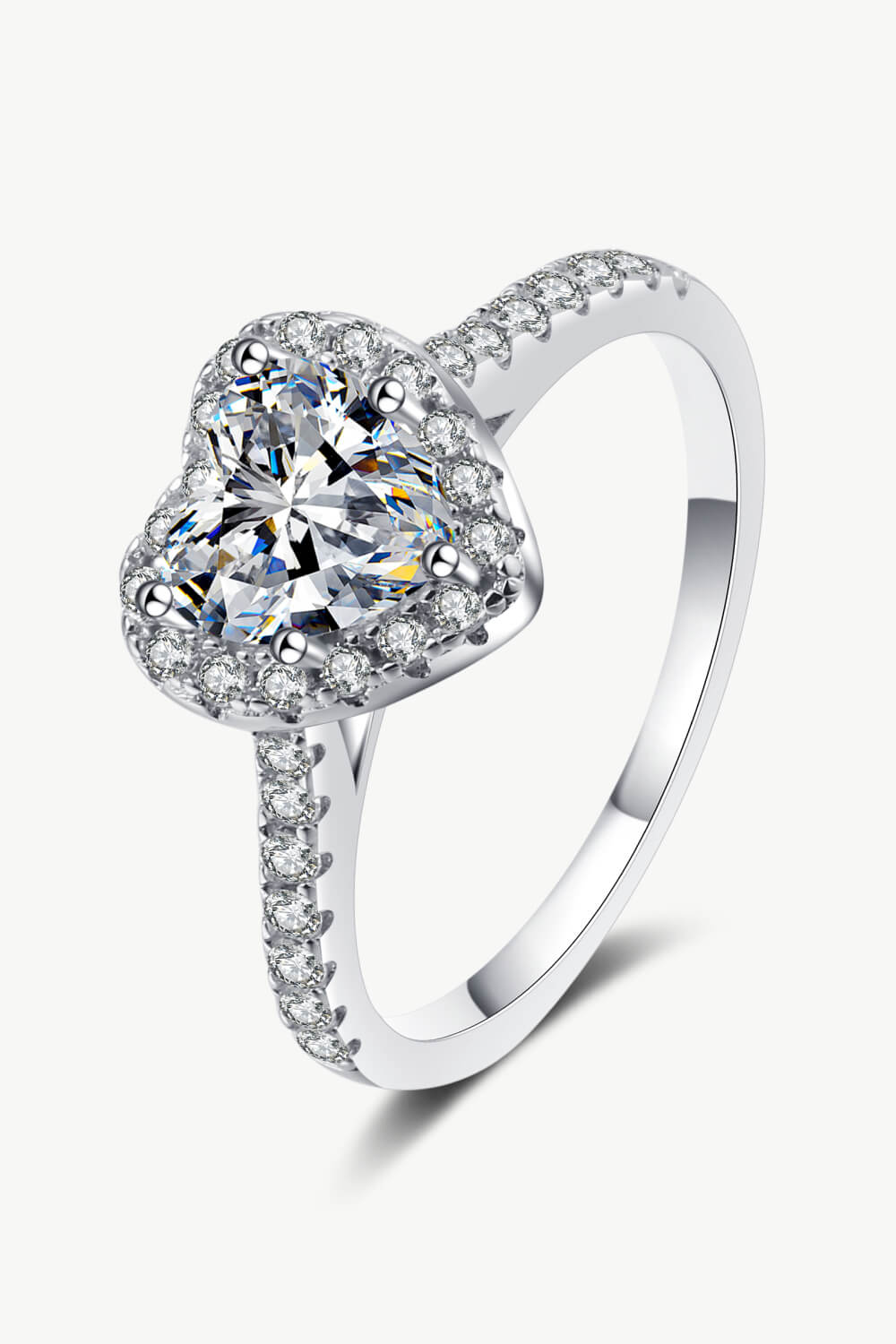 1 Carat Moissanite Heart-Shaped Ring 