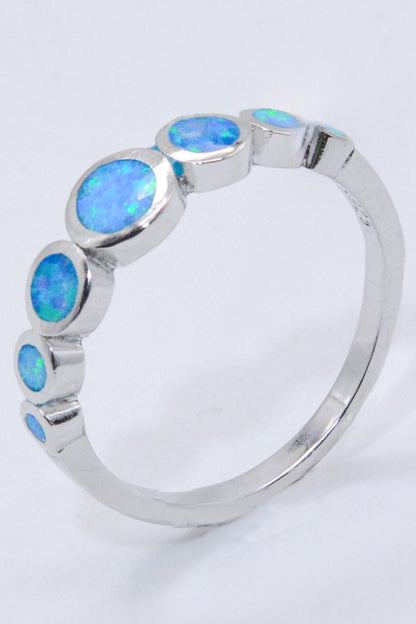 925 Sterling Silver Multi-Opal Ring 