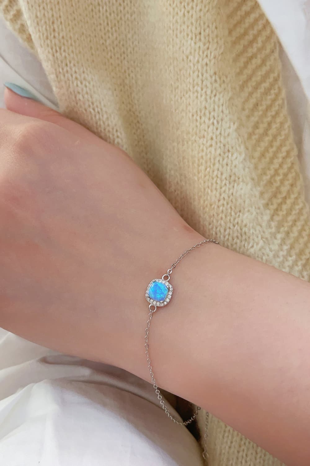 Opal Platinum-Plated Bracelet 