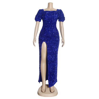 Plus Size Ladies Celebrity Sequin Slim Dress