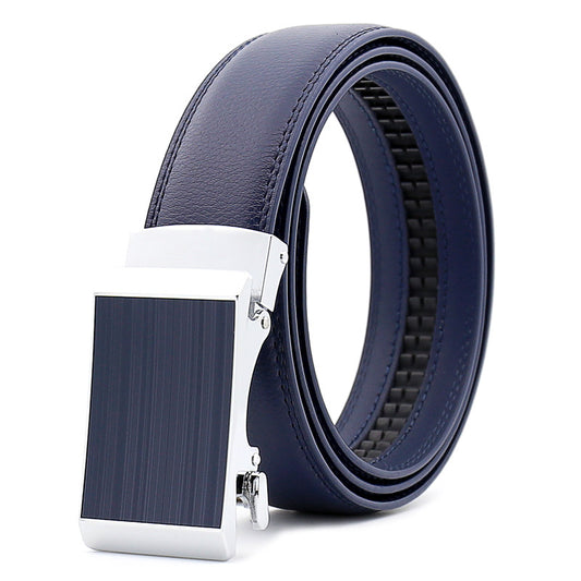 Cowhide Alloy Belt Automatic Buckle Business Casual Belt Men's Pant Belt 