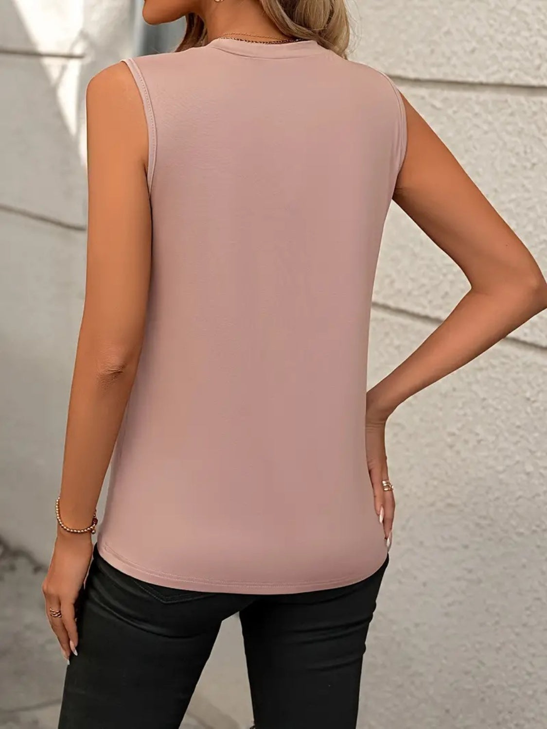 Round Neck Sleeveless Tank - Babbazon new