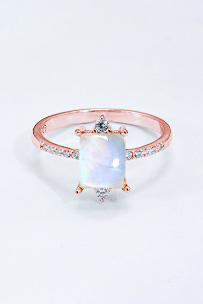 925 Sterling Silver Square Moonstone Ring 